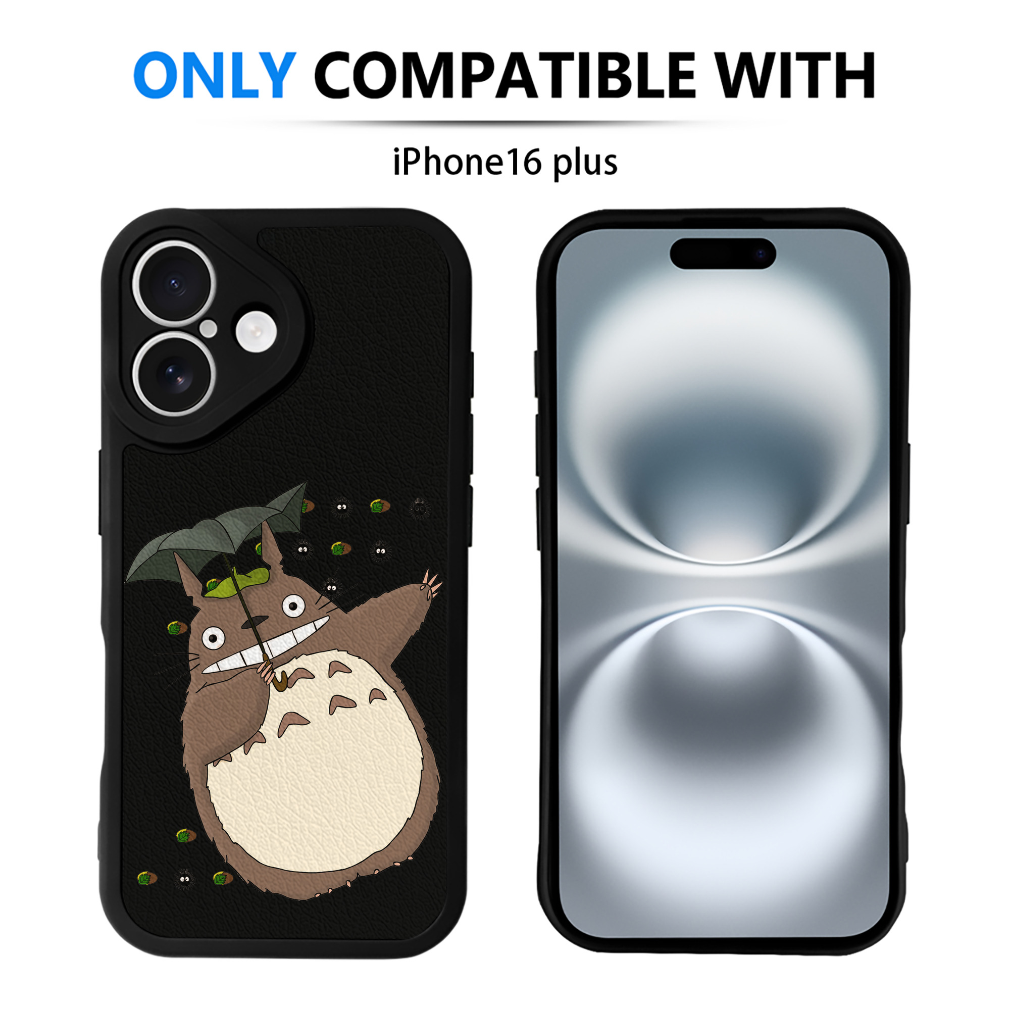 （画像用） となりのトトロ 草壁メイ 草壁サツキ My Neighbor Totoro Satsuki Kusakabe Mei Kusakabe 【iPhone 16シリーズ対応】シリコンスマホケース（レザー調） 材質：シリコン